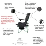 Platan Chair Ones-LP Hafif Katlanır Kamp Piknik Sandalyesi - Koltuğu XL - Görsel 3