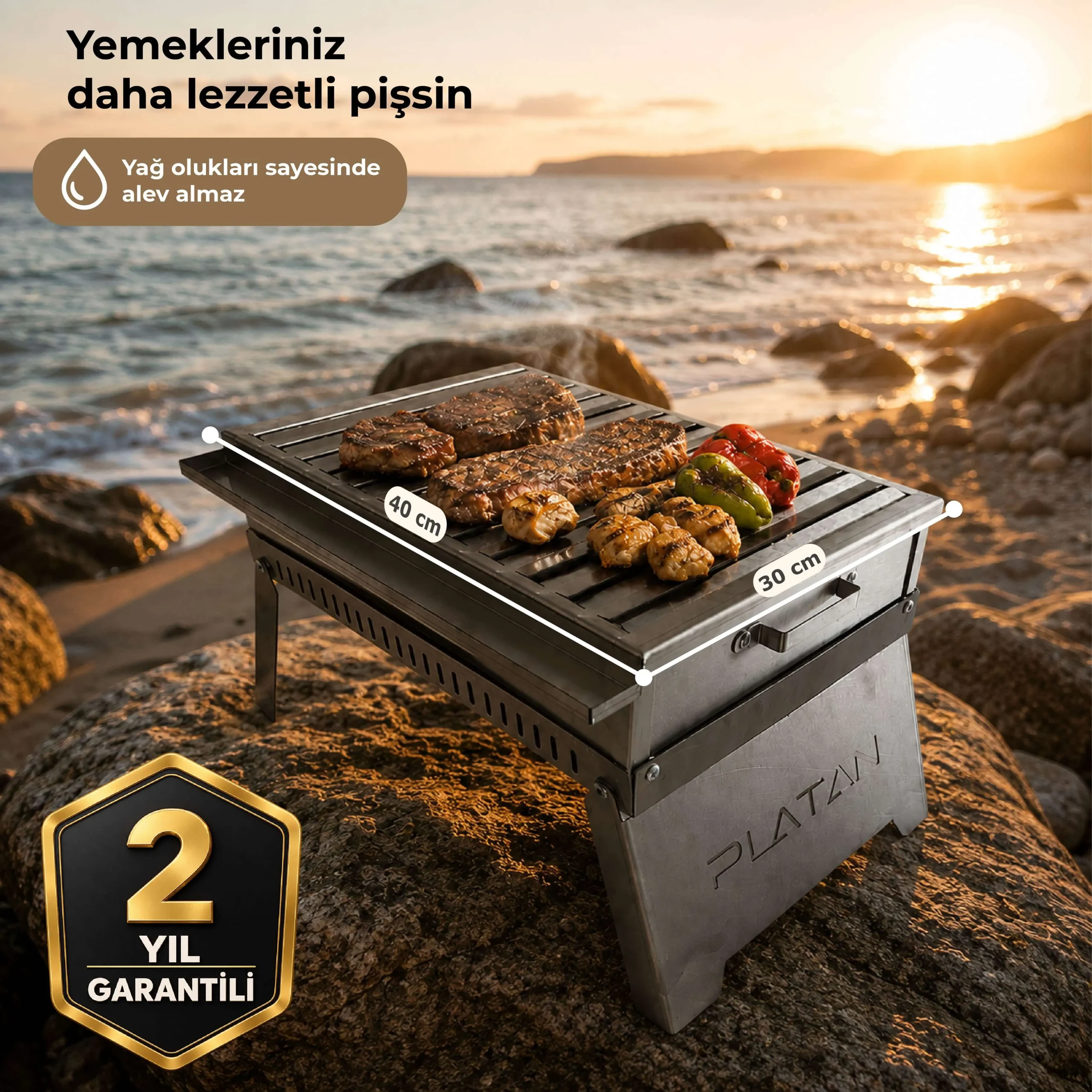 Platan Handy Ones-C Paslanmaz Çelik Katlanır Mangal Büyük Boy (1) Platan Handy Ones-C Paslanmaz Çelik Katlanır Mangal Büyük Boy - Görsel 1