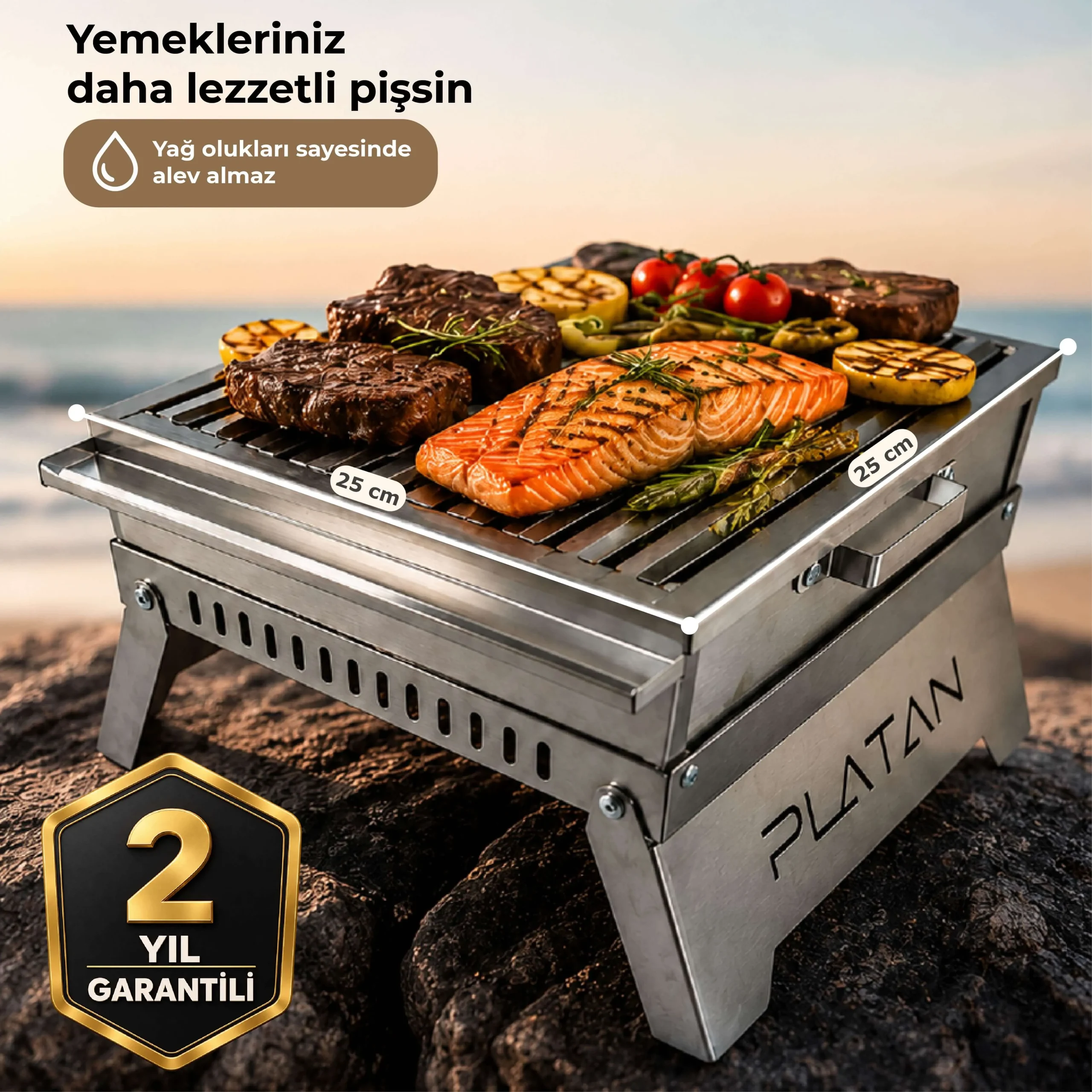 Platan Handy Ones-C Paslanmaz Çelik Katlanır Mangal Küçük Boy (1) Platan Handy Ones-C Paslanmaz Çelik Katlanır Mangal Küçük Boy - Görsel 1